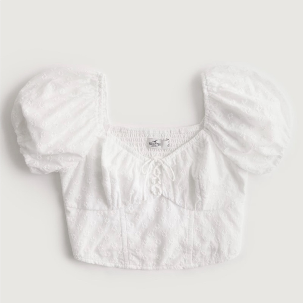 Hollister Smocked Back Short Sleeve Top